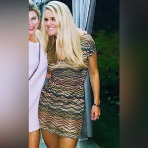 MISSONI Gold Pattern Mini Dress